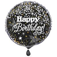 Glittering Birthday Round Foil Balloon 18"