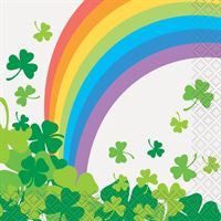Rainbow Shamrock Beverage Napkins  16ct
