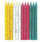 Multicolor Glitter Birthday Candles  12ct