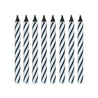 Black Spiral Birthday Candles  24ct