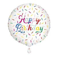 Birthday Sprinkle Happy Birthday Round Foil Balloon 18"