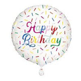 Birthday Sprinkle Happy Birthday Round Foil Balloon 18"