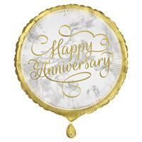 Gold Anniversary Round Foil Balloon 18"