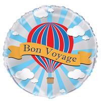 Hot Air Bon Voyage Round Foil Balloon 18  Packaged"