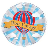 Hot Air Bon Voyage Round Foil Balloon 18  Packaged"