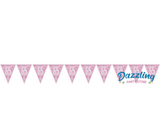 Pink Number 65 Plastic Pennant Banner 9' Prismatic