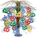 65th Birthday Cascade Centrepiece Metallic 18"