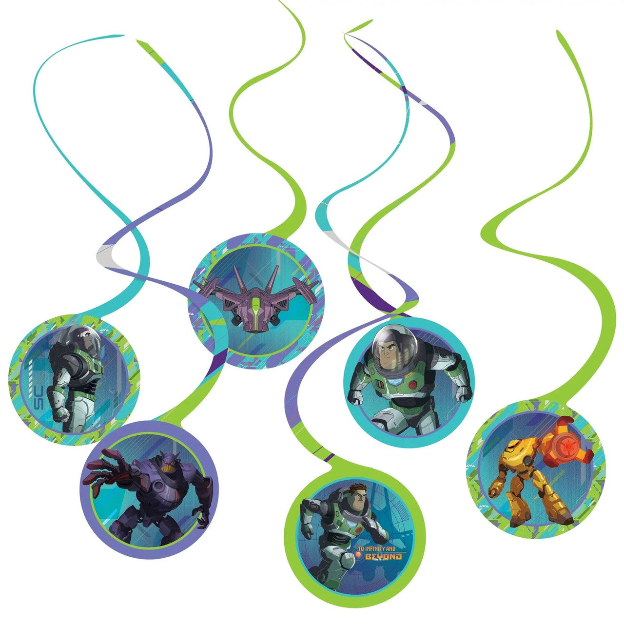 Lightyear Birthday Party Swirl Decorations 12 Pack