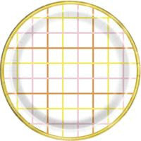 Spring Daisies Plaid Round 9 Dinner Plates  10ct - Foil Board"