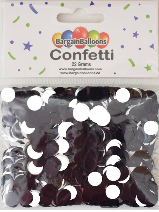 Balloon Confetti Dots 22 Grams Foil Black & White 1CM-Round