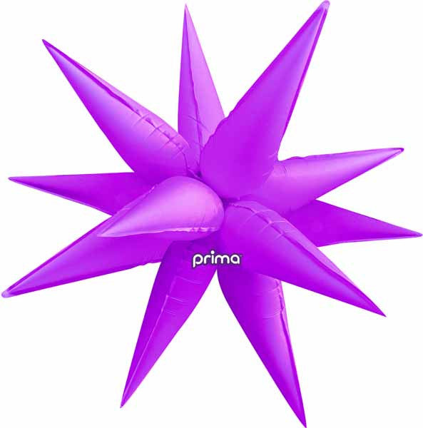 Prima Electric Purple 40" 3D Magic Starburst Shape Air Fill Foil Balloon