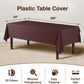 54" x 108" Plastic Table Cover - Dark Brown