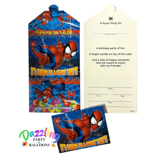 Spiderman Birthday Invitations 6/CT