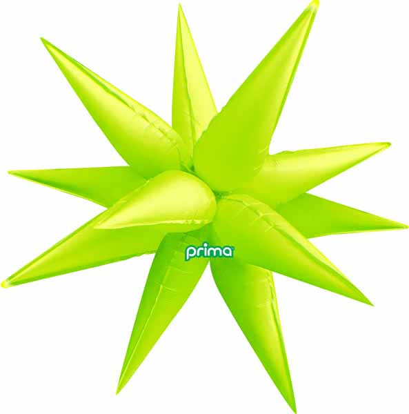 Prima Electric Yellow 40" 3D Magic Starburst Shape Air Fill Foil Balloon