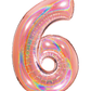 40" Number Rose Gold Glitter Holographic Balloon