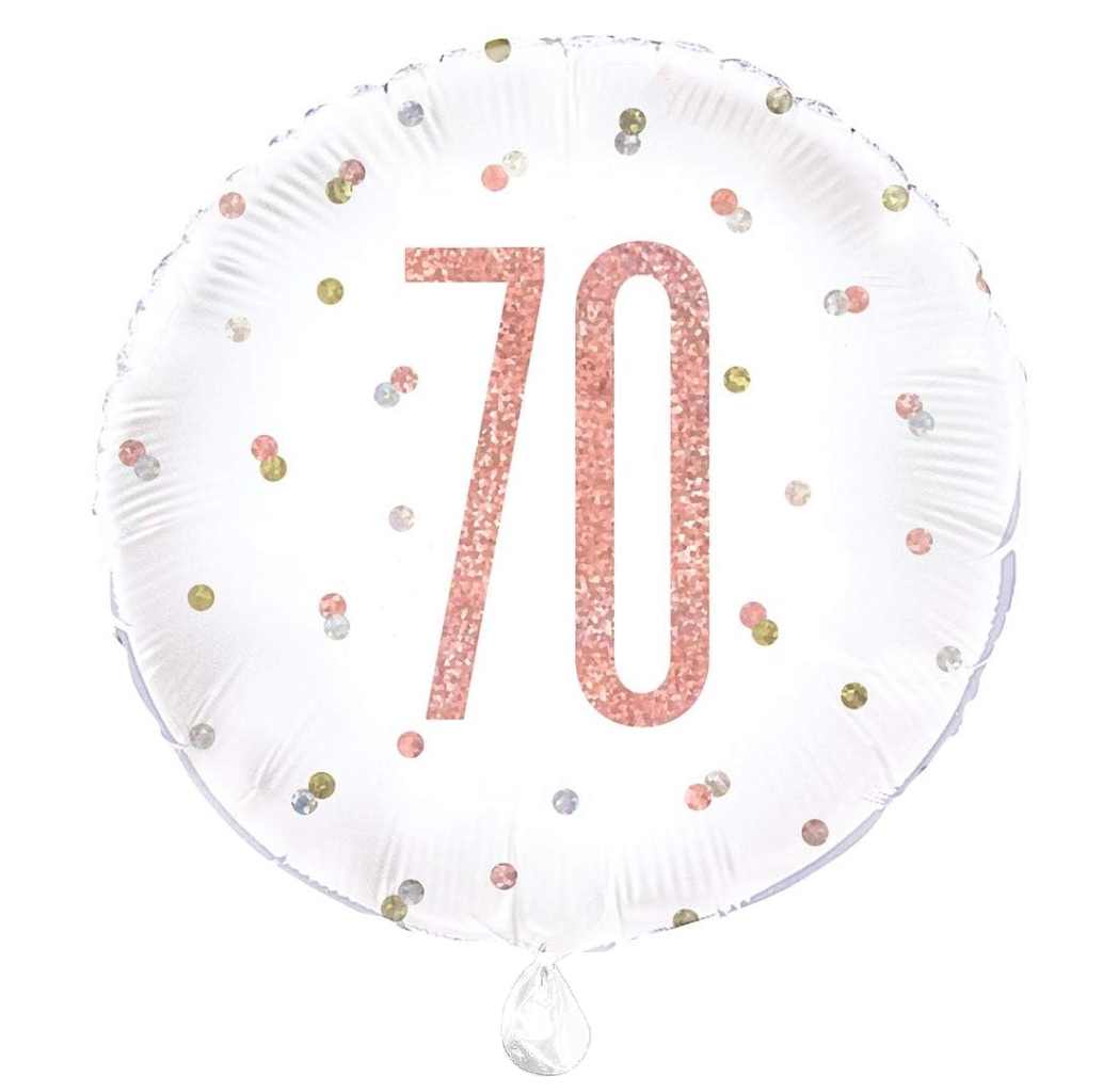 Age 70 rose gold birthday balloon