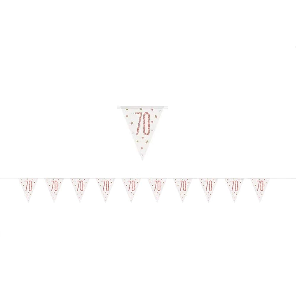 Rose Gold Pink Banner 70th birthday