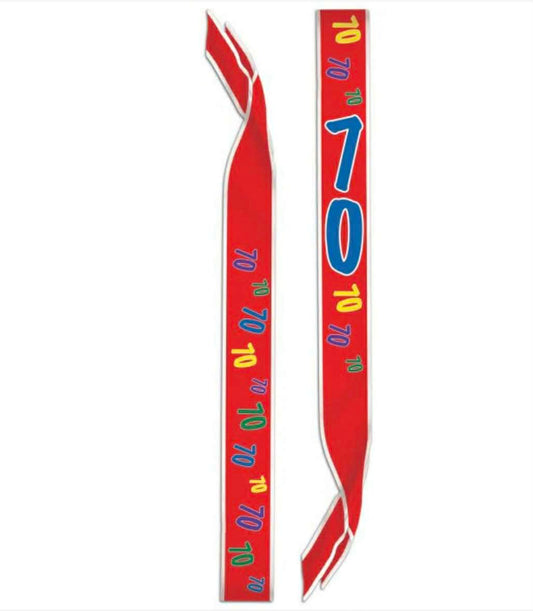 "70" Birthday Satin Sash Party Supplies Decorations