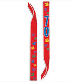 "70" Birthday Satin Sash Party Supplies Decorations