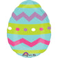 18" Chevron Print Easter Egg Shaped Foil Balloon