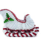Tinsel Winter Christmas Sleigh 9.5" High Standing 3D Xmas Holiday Decoration White