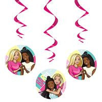 Barbie Hanging Swirl Decorations 26  3ct"
