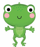 29" Happy Green Frog Supershape Foil Balloon