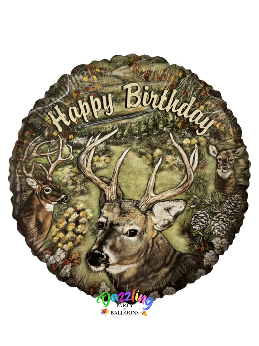 Happy Birthday Deer Hunting Balloon 17"