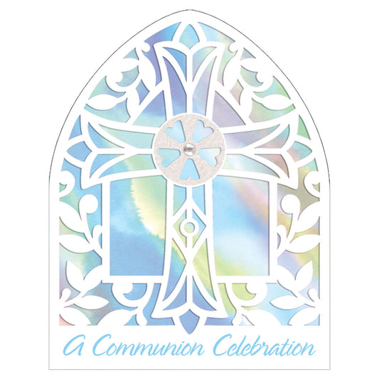 Communion Blue Large Novelty Invitations 8/CT