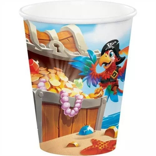 Pirate Treasure 9 oz Hot/Cold Cups Paper Boy Kids Birthday Tableware 8/CT