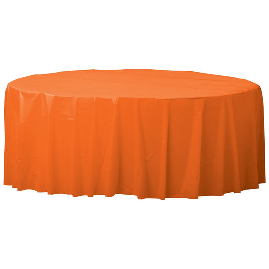 Round Plastic Tablecover Orange