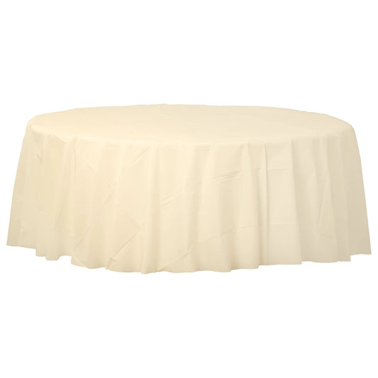 Round Plastic Tablecover Cream