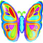 Bright Butterfly 25" Supershape Foil Balloon