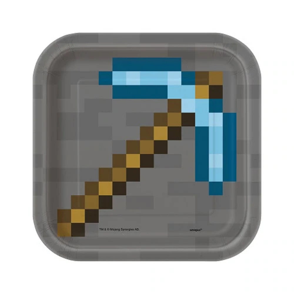 Minecraft Pickaxe Dessert Party Plates