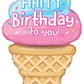 5' Ice Cream Cone Special Delivery Happy Birthday Foil Balloon