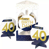 Navy & Gold Milestone Birthday Centerpiece Set w/ Age Number Stickers 3 Per Pack