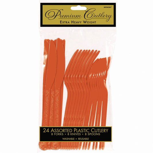 Plastic Orange Cutlery