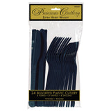 Plastic Navy Blue Cutlery