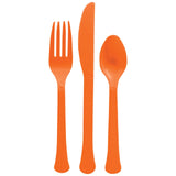 Plastic Orange Cutlery