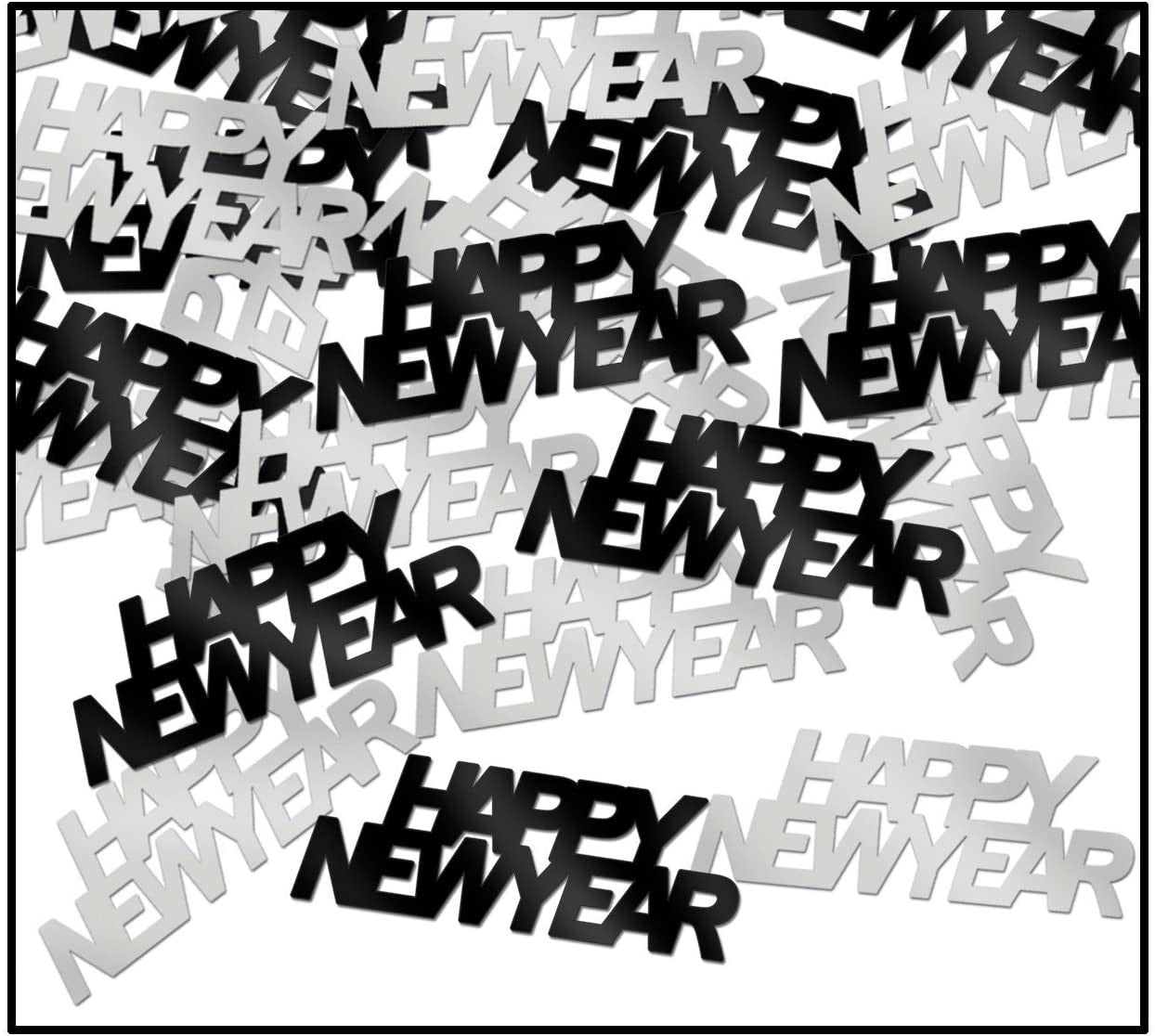 Black and Silver NYE Party Confetti