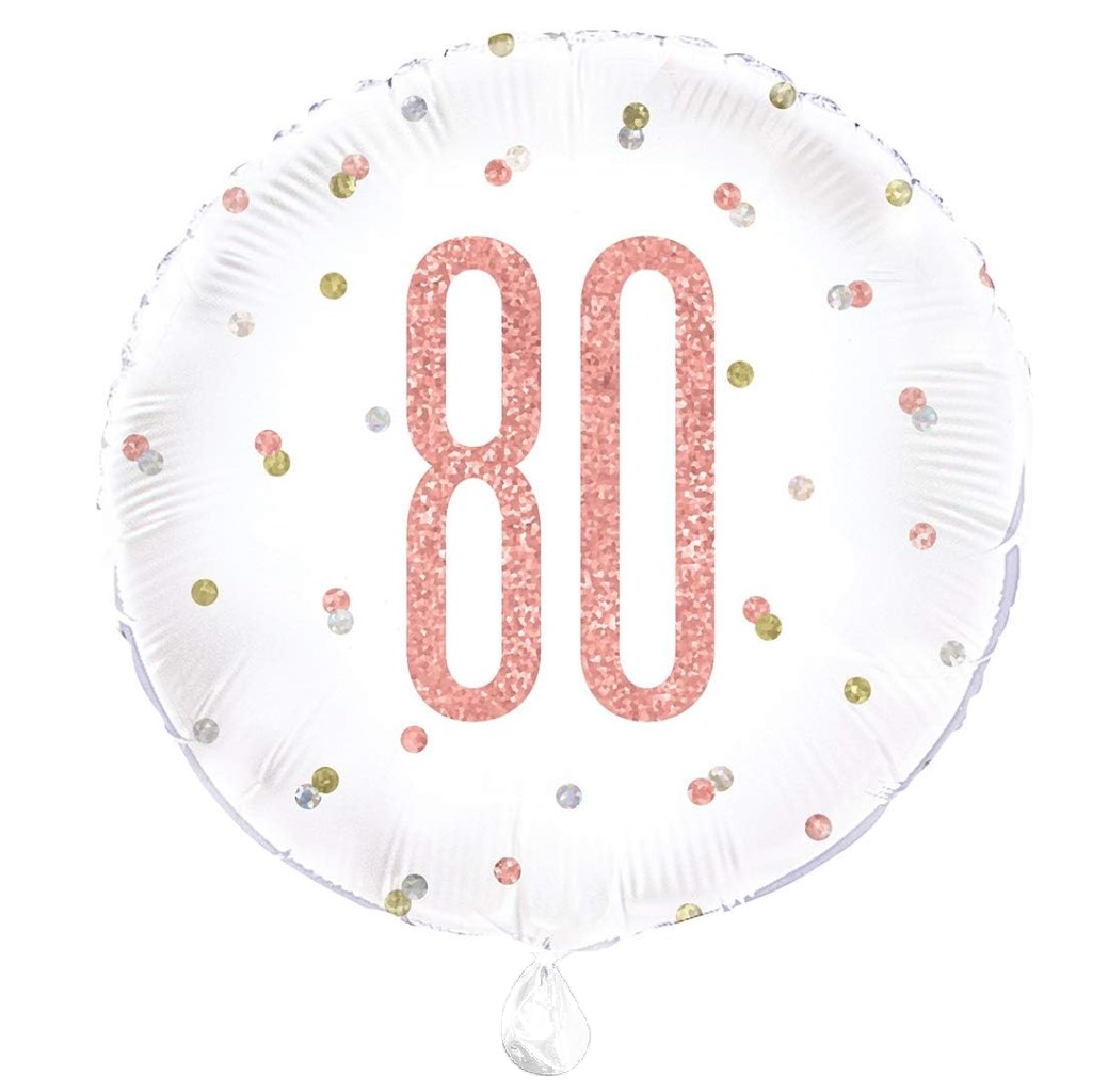 Age 80 rose gold birthday balloon