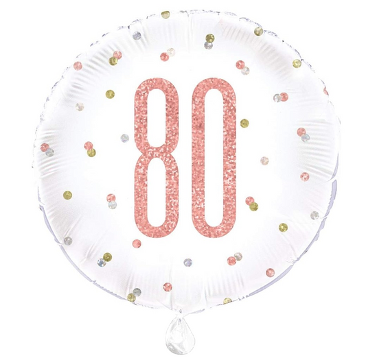 Age 80 rose gold birthday balloon