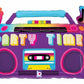 Party Time Boom Box Ghetto Blaster 28" Supershape Foil Balloon