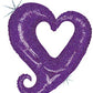 Purple Chain Of Hearts Foil Balloon