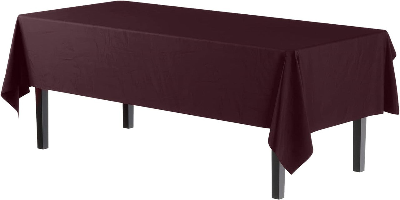 54" x 108" Plastic Table Cover - Dark Brown