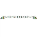 Minted Milestone Birthday Banner with Tassels and Age Number Stickers 8" x 8.5'