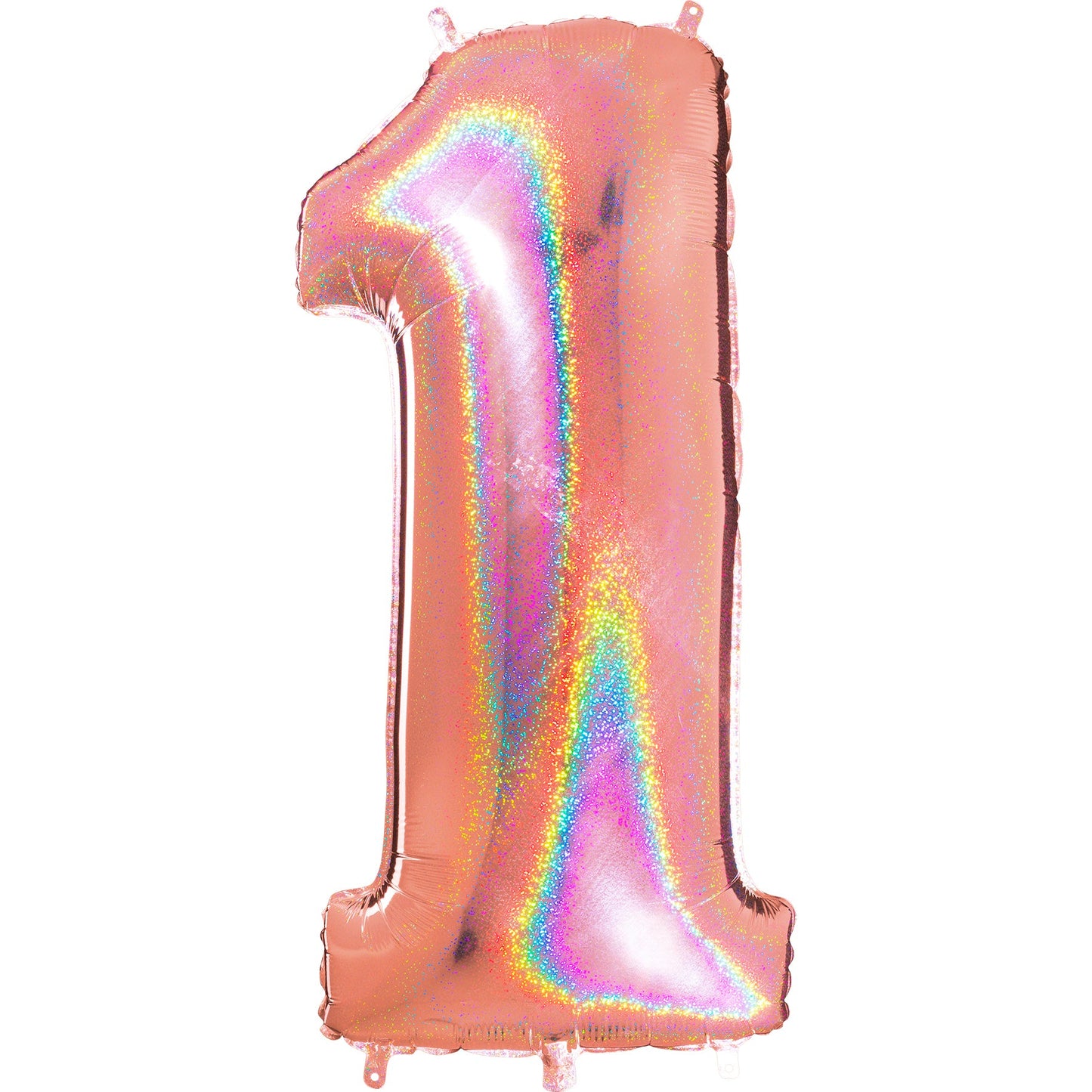 40" Number Rose Gold Glitter Holographic Balloon