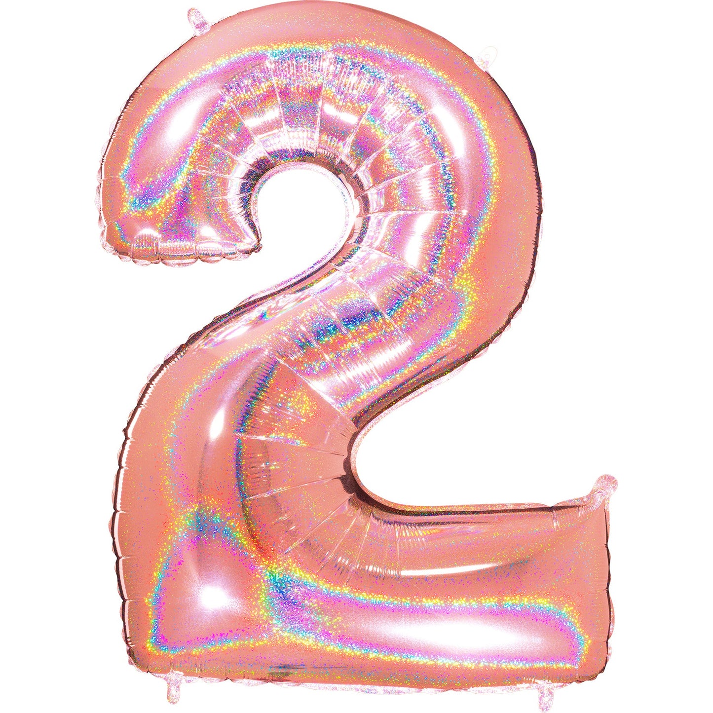 40" Number Rose Gold Glitter Holographic Balloon