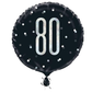 Black Number 80 Foil Birthday Glitz Balloon