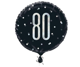 Black Number 80 Foil Birthday Glitz Balloon
